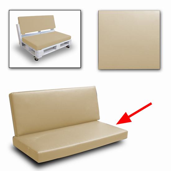 COJIN POLIPIEL ASIENTO SOFA PALET BEIGE 80X120CM