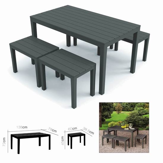SET SAMOA ANTRACITA ( Mesa:138 x 78 x H72 cm )