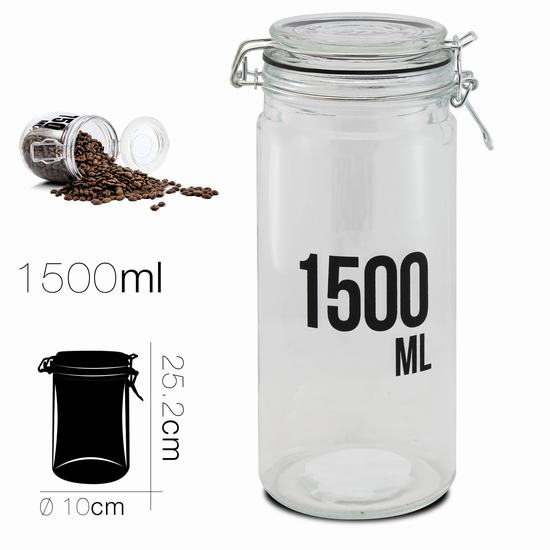 BOCAL HERMETIQUE MARA 1500 ml Diam 10 x 25.2 cm