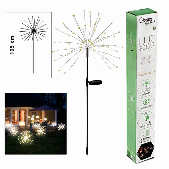 LAMPARA SOLAR DE 90 LED H105 cm BATERIA RECARGABLE
