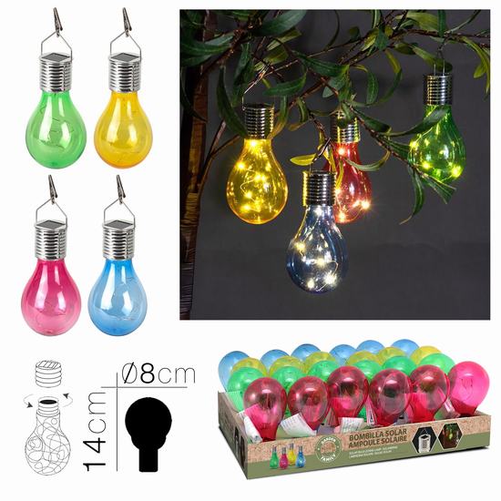 BOMBILLA SOLAR CON CLIP Diametro 8 x 14 cm