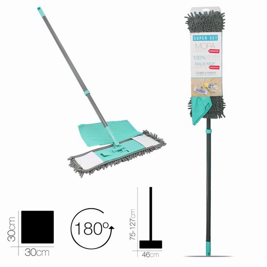SET MOPA + BAYETA MICROFIBRA MANGO EXTENSIBLE