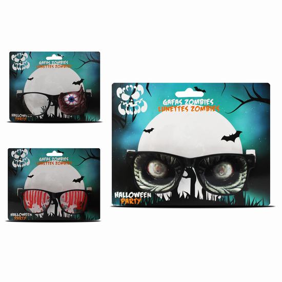 OCCHIALI ZOMBIE HALLOWEEN MODILLI ASSORT. 15 X 5 CM