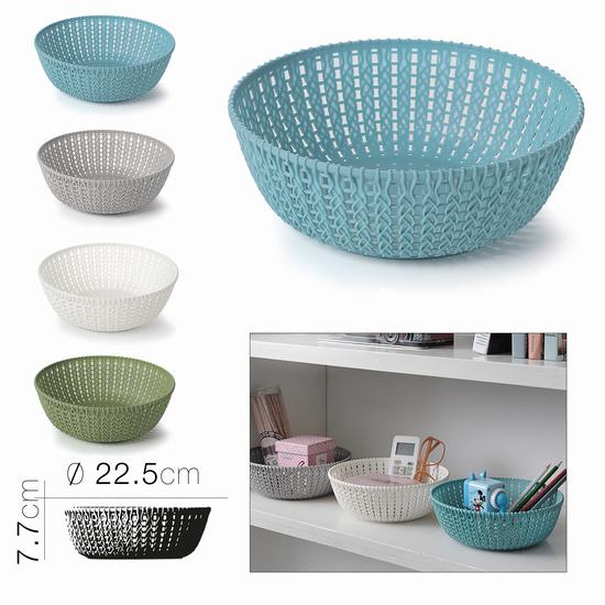 CESTA TRENZADA REDONDA LESY Diam 22.5 x 7.7 cm