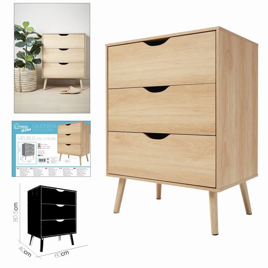CAJONERA FLIP DE 3 CAJONES 60 x 40 x H 80.5 cm
