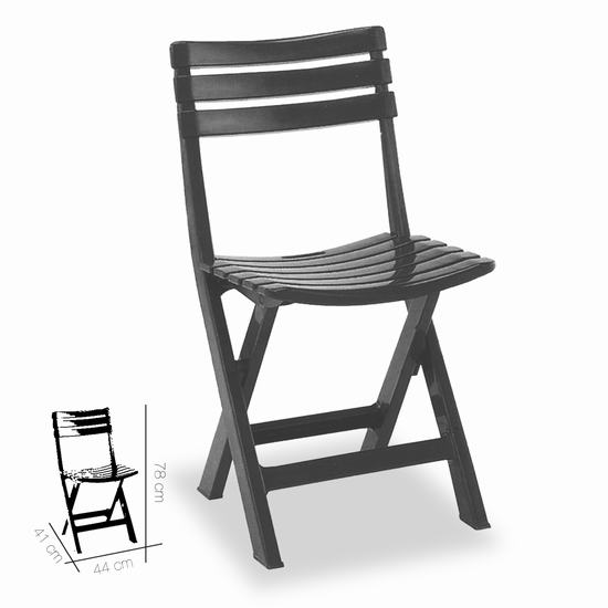 SILLA PLEGABLE KOMODO ANTRACITA 44 x 41 x H 78 cm