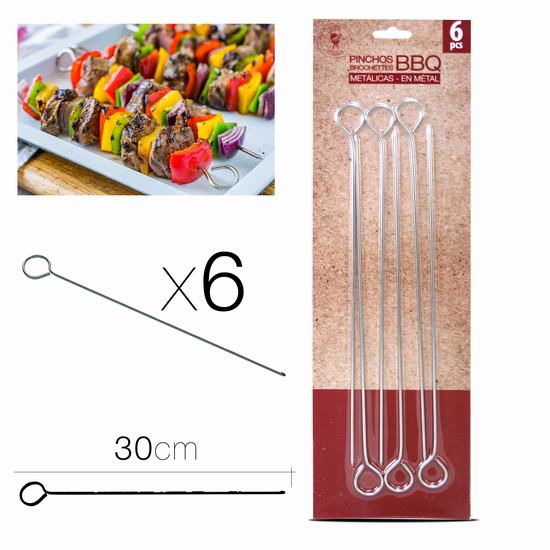 BROCHETAS METALICAS PARA BBQ X6 30 cm