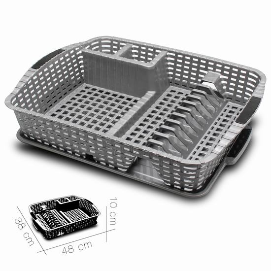 RATAN DRAINING BOARD WITH TRAY 48 x 38 x 10cm