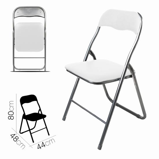 WHITE FOLDABLE CHAIR 44 x 48 x H 80 cm