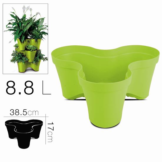 MACETERO APILABLE TRIO ROMA VERDE 8.8Litros