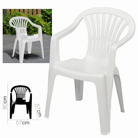 SEDIA DI GIARDINO ALTEA BIANCA 57 X 57 X 80 CM
