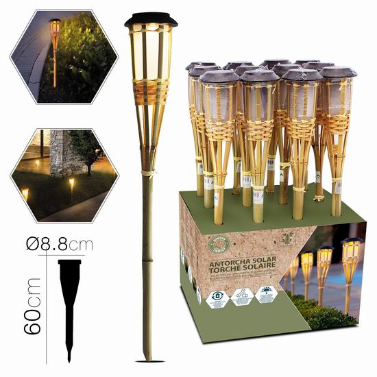 ANTORCHA BAMBU SOLAR Diametro 8.8 x H 62 cm