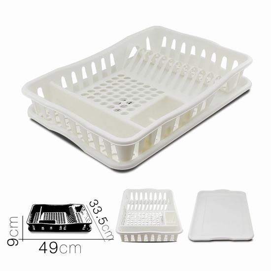ESCURRIDOR CON BANDEJA 49 x 33.5 x 9 cm BLANCO