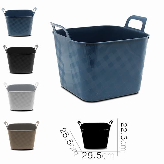 CESTA CON LE MANIGLIE 29.5 X 25. X 22.3 CM 4 COLORI