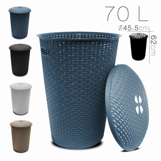 CESTA ROPA 70 l Diam 45.5 x H 62 cm 4 COLORES