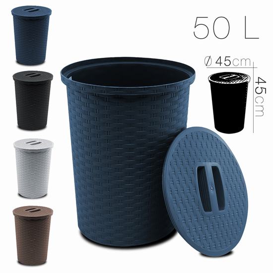 CESTA ROPA 50 l Diam 45 x H 45 cm 4 COLORES