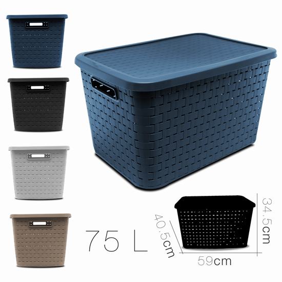 CESTA C/ TAPA VIKY 75 l 59 x40.5x34.5cm 4 COLORES