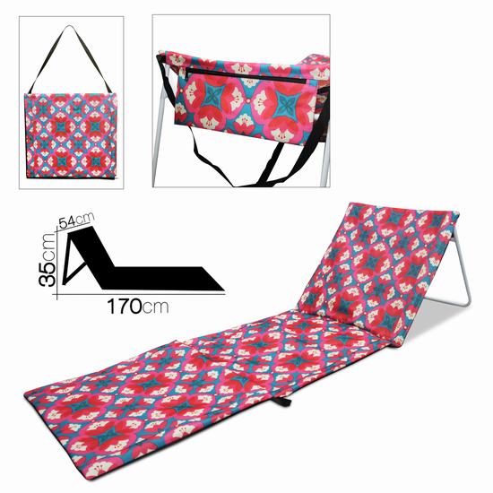 COLCHONETA ABATIBLE CUADROS ROSA 170 x 54 x 35 cm