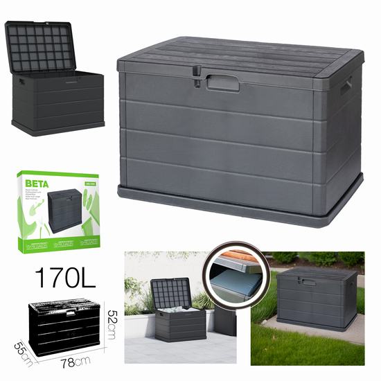 BAUL DE JARDIN ANTRACITA BETA 78 x 55 x 52 cm