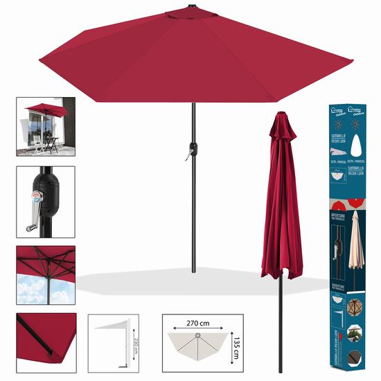 DEMI PARASO L270 x 135 x H 230 cm GROSEILLE