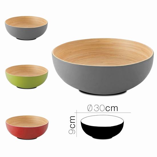 ENSALADERA DE BAMBU KOA Diam 30 x 9 cm 3 COLORES