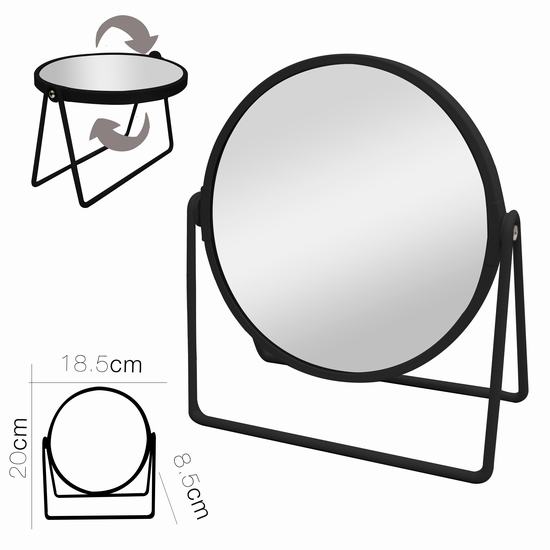 BLACK MAGNIFYING MIRROR 18.5 x 8.5 x H20 cm