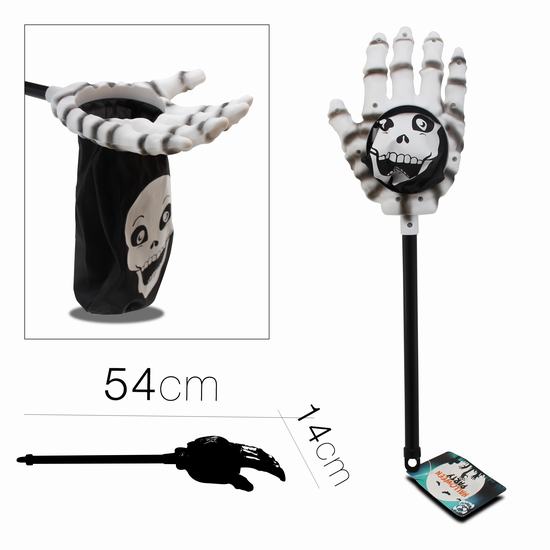 MANO CON BOLSA HALLOWEEN BLANCA 54 x 14 cm