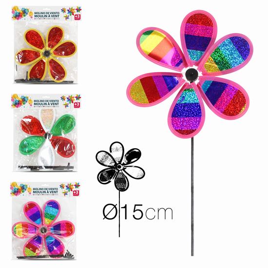 MOLINO DE VIENTO FLOR Diam 15 cm