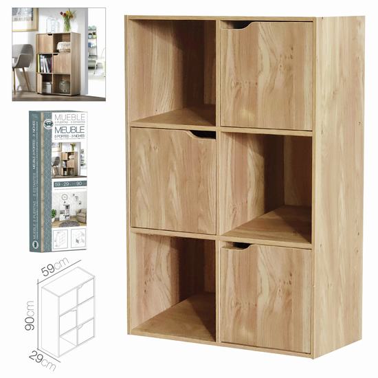 MEUBLE 3 PORTES/3 ETAGERES 59 x 29 x H90 cm