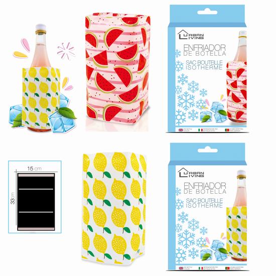 ENFRIADOR DE BOTELLA PVC SANDIA - LIMON 33 x 15 cm