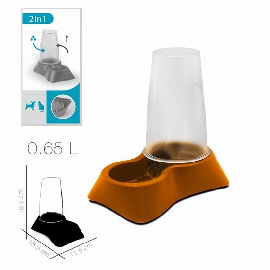 DISPENSADOR COMIDA MASCOTA STELLA NARANJA 0.65 l