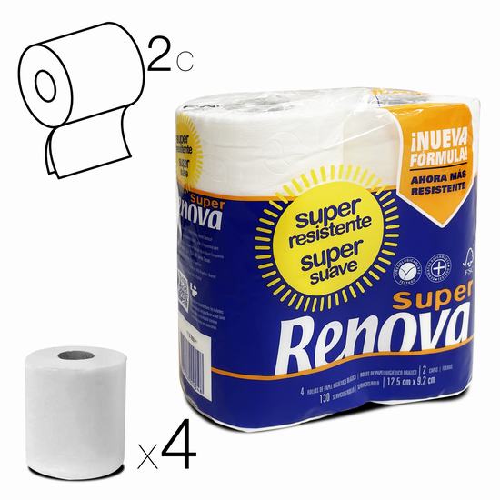 PAPEL HIGIENICO RENOVA SUPER X 4 ROLLOS