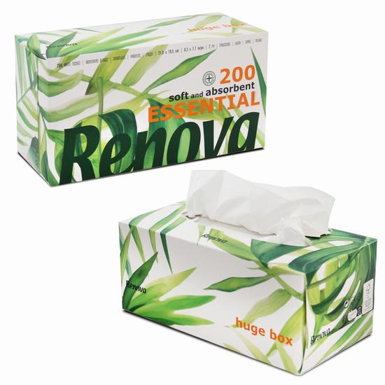 PAÑUELOS FACIALES RENOVA ESSENTIAL X 200 BLANCOS 2