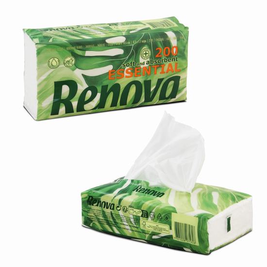 PAÑUELOS FACIALES RENOVA ESSENTIAL SOFT  X 200 BLA