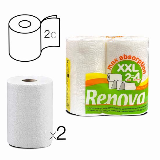 ROLLO DE COCINA RENOVA MAXI ABSORBENTE XXL X2