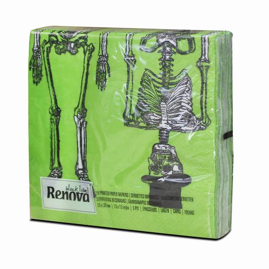 SERVILLETAS RENOVA HALLOWEEN ESQUELETO X12