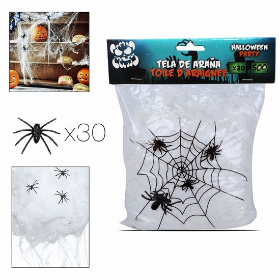 TELA DE ARAÑA 500 g + 30 ARAÑAS