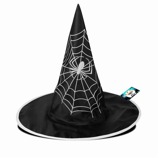 CHAPÉU BRUXA PRETO TEIA ARANHA BRANCA Diam 36 cm