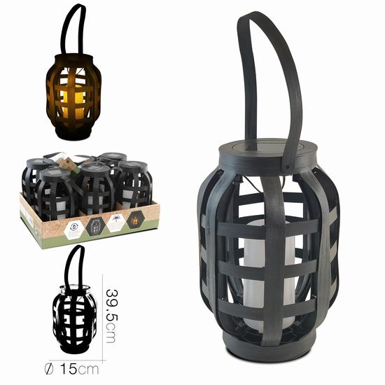 LAMPARA SOLAR DE RATTAN Diam 15 x 39.5 cm