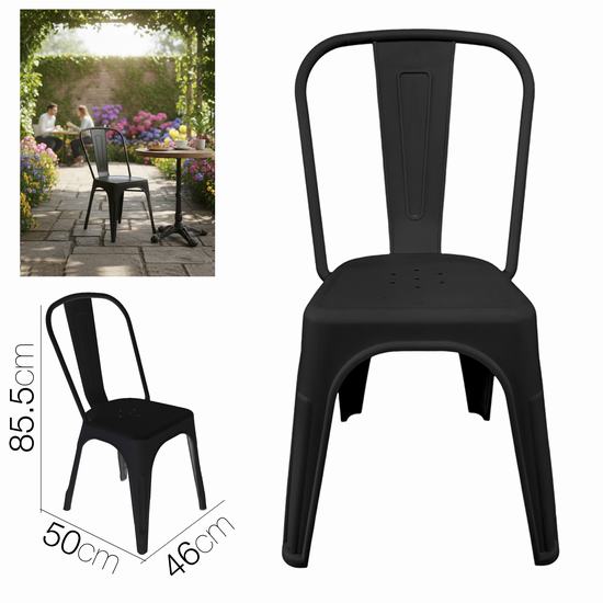 SILLA PP TECTO NEGRA 46 x 50 x H 85.5 cm