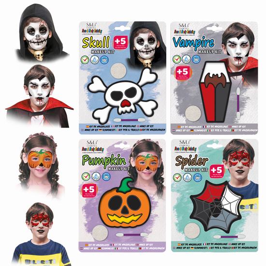 KIT MAQUILLAJE SURT (CALAVERA/VAMPIRO/CALABAZA/ARA