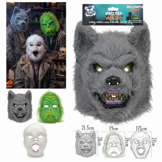 MASCARA PELOS LOBO/GRINCH/YETI