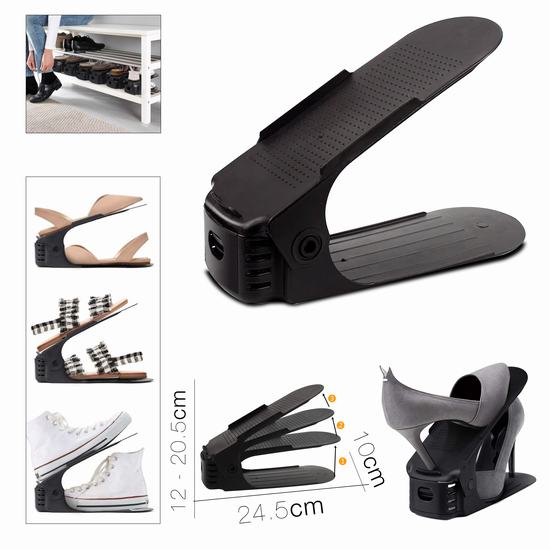 ORGANIZADOR ZAPATO 26.5 x 10.2 x 11.5-19.5cm NEGRO